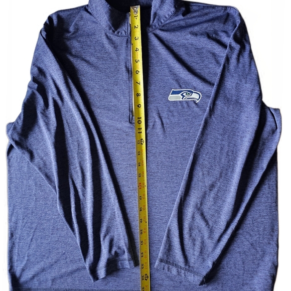 Seattle Seahawks NFL Team Apparel Heather Blue 1/4 Zip Pullover Shirt Men's XL - Picture 9 of 12